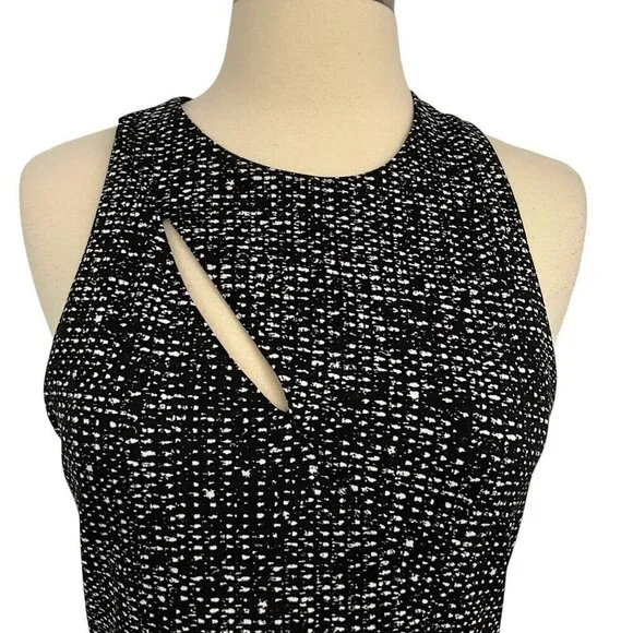 Cinq a Sept Pandora Cocktail Dress Size 6 Sleeveless Black Cutouts Pockets - Picture 3 of 15